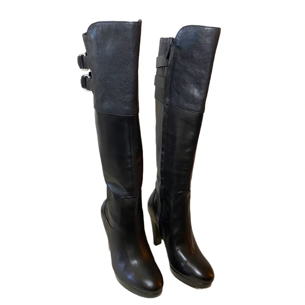 Cole Haan Tall Boots With Nike Air Soles 4” Heel Size 6 1/2 B NIB